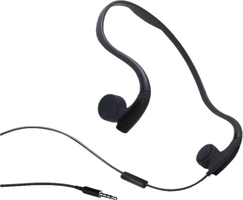 Vista 8 de Auriculares con cable de conducción ósea con micrófono de cancelación de ruido, conector de 0.138 in, resistentes al sudor, para ciclismo, correr