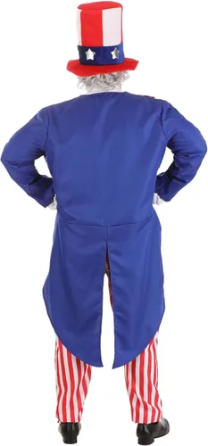 Vista 2 de Disfraz de tío Sam de lujo de talla grande para hombre