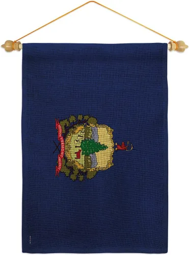 Vista 15 de Vermont Burlap Garden Flag Americana States USA American Territories Republic Country Particular Area Small Decorative Gift Yard House Banner