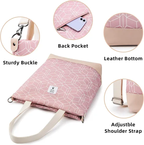 Vista 2 de KALIDI - Bolso grande de lona para mujer bolso de hombro cruzado bolso de mano casual bolso de trabajo