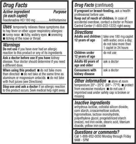 Vista 6 de HealthA2Z Clorhidrato de fexofenadina 180 mg, antihistamínico para alivio de alergias, antihistamínico 24 horas para alivio de alergias