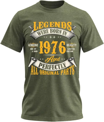 Vista 73 de Camiseta de cumpleaños para hombre, leyendas nacieron en 19XX, camiseta Negro