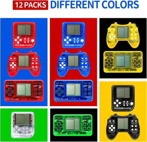 Vista 3 de SSRMX 12 piezas de recuerdos de fiesta de videojuegos para niños, llavero de videojuegos de arcade, suministros de fiesta de videojuegos