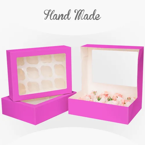 Vista 3 de Bakepacker Contenedores para 12 Cupcakes 10-Paquetes Caja de Cupcakes Roland Transportador de Cupcakes, 12 Cajas para Cupcakes con Ventana