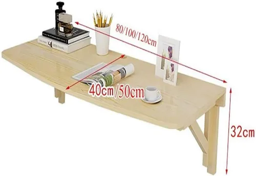Vista 3 de Mesa de comedor plegable para montaje en pared para computadora, mesa de comedor pequeña, mesa plegable resistente, complemento perfecto