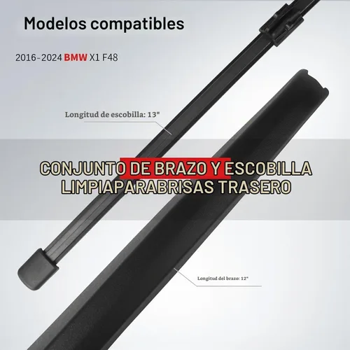 Vista 2 de OTUAYAUTO - Juego de limpiaparabrisas trasero para BMW X1 F48 2016-2024, estilo OEM de fábrica Repuesto para BMW X1 F48 2016-2024
