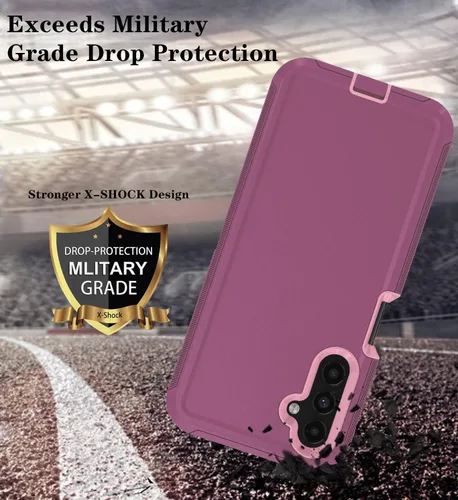 Vista 4 de ONOLA Funda compatible con Samsung Galaxy A14 5G con protector de pantalla HD, resistente a los golpes y a las caídas de servicio pesado, funda de 3