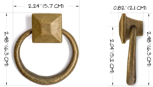 Vista 2 de Hardware Philosophy Tiradores de clavijas y anillos de 2.5 pulgadas – Juego de 2 – Arquitectónico, diseño de interiores, accesorios