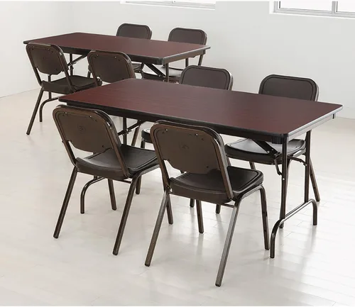 Vista 2 de Iceberg 55214 Mesa plegable laminada de madera premium, rectangular, 60 pulgadas de ancho x 30 pulgadas de profundidad x 29 pulgadas de alto, caoba
