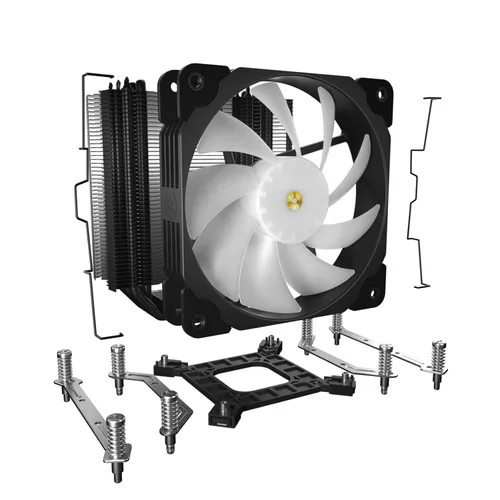 Vista 9 de Vetroo V5 Enfriador de aire para CPU con 5 tubos de calor 120mm FDB PWM Refrigeración del procesador para Intel LGA 1851/1700/1200/115X AMD AM5/AM4