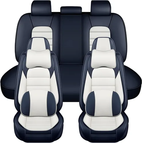 Vista 26 de Fundas de asiento para Chevrolet Chevy Aveo 2004-2011, funda de asiento de automóvil de piel sintética, compatible con bolsa de aire, protector
