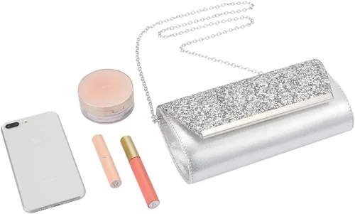 Vista 6 de BENCOMOM Bolso de mano de noche para mujer, para novia, graduación, bolso de hombro, bolso de boda, bolso de fiesta
