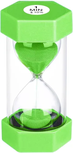 Vista 33 de Reloj de Arena con Temporizador de Arena de 1 Minuto, Reloj de Arena Irrompible, SandWatch de Plástico de 1 Min, Reloj De Arena 1 Minutos, Reloj