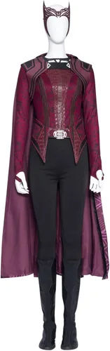 Vista 8 de Cumberbatch Stephen Odd Strange Wanda Maximoff - Disfraz de cosplay con múltiples versos, locura escarlata, bruja, Halloween, carnaval