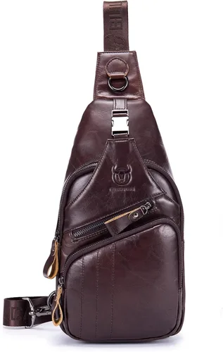 Vista 116 de LUKZIJAES Bolso bandolera de cuero genuino para hombre