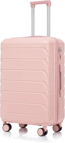 Vista 101 de Merax 3 piezas expandible ABS Hardshell equipaje Sets Spinner Wheel Maleta TSA Lock Suit Case, Apertura frontal negra, Juego de 2 piezas, Maleta