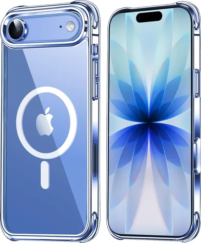 Vista 14 de Mkeke Funda magnética diseñada para iPhone 15 transparente, compatible con Magsafe, [no amarilla] [protección contra caídas de grado militar] fundas