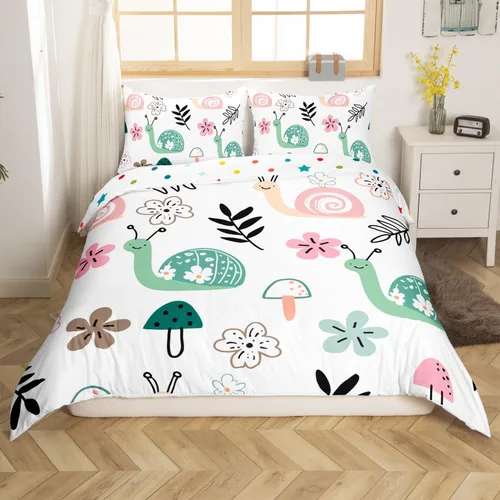 Vista 3 de Decoración de habitación kawaii, juego de funda de edredón arcoíris para niñas, tamaño individual, para niños y niños, lindo diseño de nubes