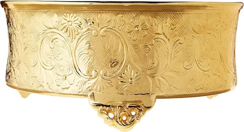 Vista 2 de Elegance Soporte redondo para tartas de boda, 14 pulgadas, dorado