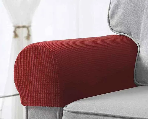 Vista 12 de Fundas elásticas para reposabrazos para sillas y sofás, fundas para reposabrazos de sofá de elastano jacquard, protector de muebles antideslizante
