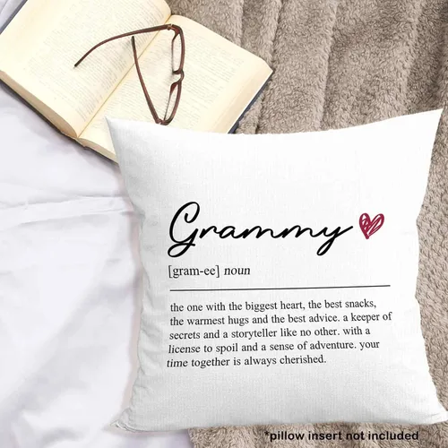 Vista 3 de Funda de almohada con definición de Grammy de 18 x 18 pulgadas, funda de almohada de cumpleaños para abuela, decoración cuadrada para el hogar
