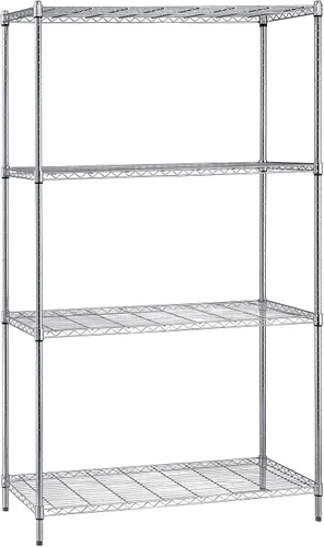 Vista 72 de Quantum Storage Systems kit para principiantes para unidad de librero de 4 niveles, de 54 pulgadas de alto, en alambre, con acabado en cromado