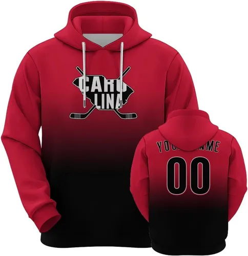 Vista 32 de Custom Hockey City Map Gradient Hoodies-Personalized Name Number Hooded Sweatshirts Hockey Fans Gifts for Men,Women,Youth