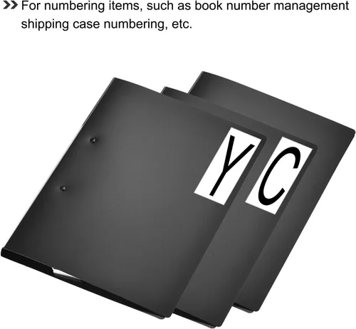 Vista 4 de MECCANIXITY Adhesivos de letras del alfabeto negro, etiqueta adhesiva de vinilo de PVC para buzón, dirección, ventana, puerta, paquete de 10