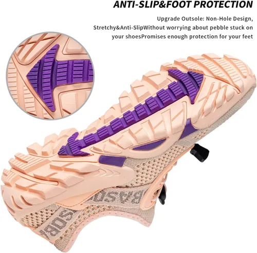 Vista 5 de SOBASO Zapatos de agua para mujer, secado rápido, senderismo, natación, playa, río, zapatos para pesca, deportes acuáticos, buceo, vela, viajes