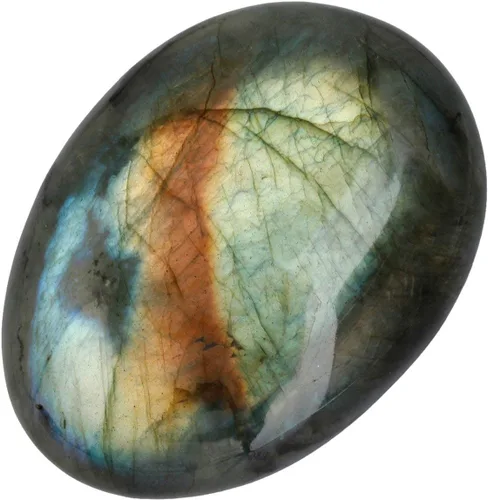 Vista 2 de Rockcloud Piedras de palma de labradorita pulidas piedras de preocupación y árbol de la vida Pirámide de orgón Piedra de cristal amatista generador