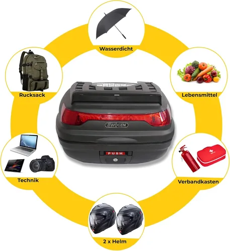 Vista 3 de BREMER SITZBEZÜGE Maletín para Moto Top Case 52 lt Práctica Versátil y Robusta