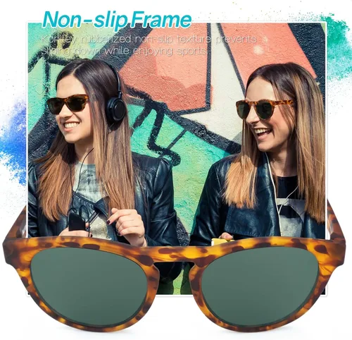 Vista 4 de Lentes de sol de ojo de gato, retro, vintage, antideslizantes, redondos, para hombres y mujeres, lentes polarizadosno polarizados, protección UV