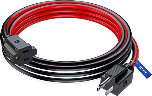 Vista 15 de Maximm Cable de extensión negro y azul de 10 pies, SJTW de 16 AWG
