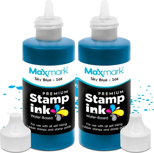 Vista 59 de MaxMark Premium - Tinta de recarga con punta de control en botella para sellos autoentintados, color negro - 1 onza