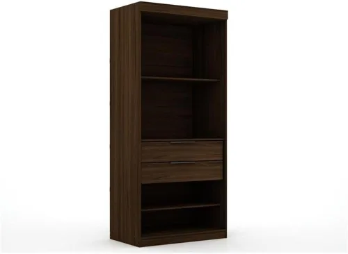 Vista 5 de Juego de armario modular abierto contemporáneo de 3 piezas de madera en marrón