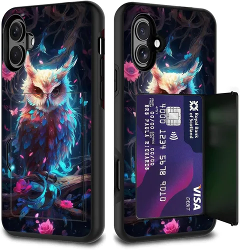 Vista 54 de Funda para tarjetas de crédito, doble capa híbrida a prueba de golpes, protección contra caídas con función atril para iPhone 17 de 6.3 pulgadas