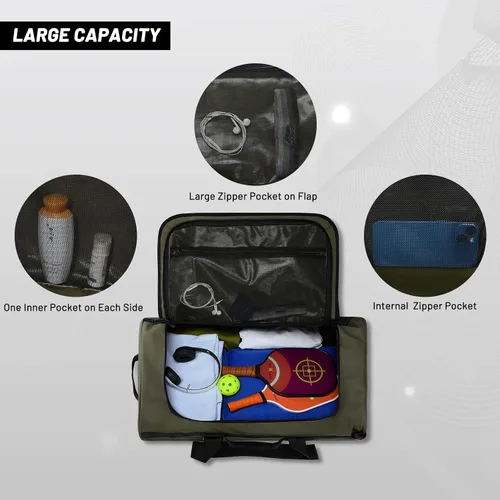 Vista 3 de Nepest Mochila de lona grande, resistente al agua de 3 vías, bolsa de lona para gimnasio con compartimento para zapatos para entrenamiento deportivo