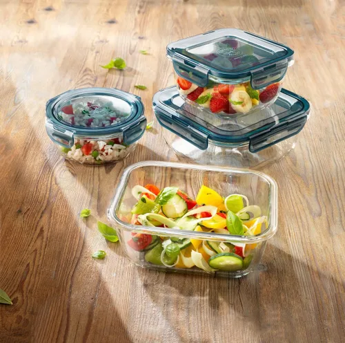 Vista 4 de Bormioli Rocco Evolution - Almacenamiento de alimentos, 25.25 onzas, gris