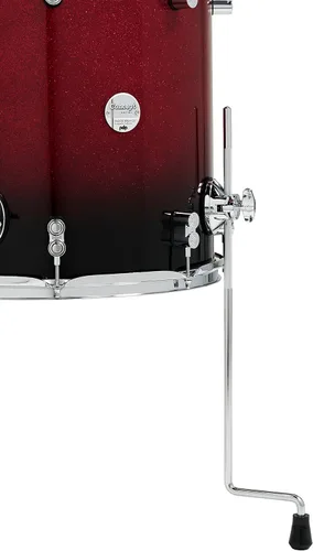 Vista 5 de PDP By DW Concept - Paquete de 7 piezas de carcasa de arce con herrajes cromados, rojo a negro desteñido