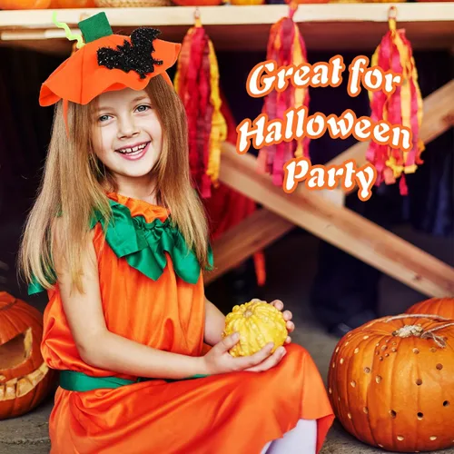 Vista 7 de Tigeen 24 diademas de calabaza de Halloween, diadema de tallo de calabaza, sombrero de calabaza para mujer, bandas para el cabello para mujeres