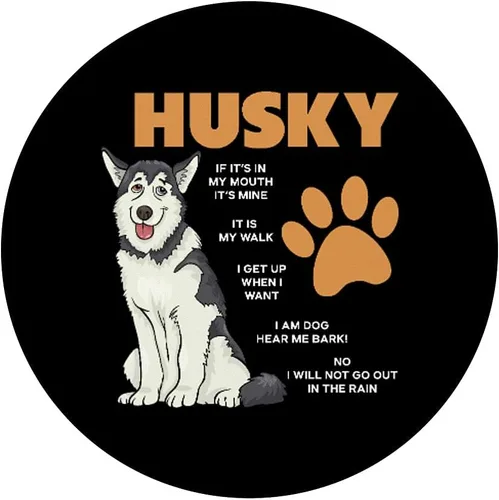 Vista 3 de Husky siberiano - Reglas del propietario de perros Huskies divertidos Husky PopSockets intercambiables PopGrip