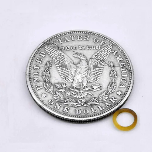 Vista 2 de Enjoyer Tres Moneda Plegable Morgan Versión De Moneda Trucos De Magia Moneda A Través De La Botella Magia De Cerca De Accesorios De Calle Trucos De