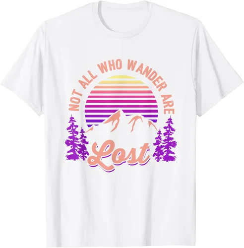 Vista 97 de Not All Who Wander Are Lost Vintage Mountains - Camiseta de senderismo, Negro, S