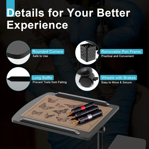 Vista 6 de Estación de trabajo de tatuajes portátil portátil para tatuajes, estación de trabajo móvil para tatuajes, estación de trabajo móvil, estación