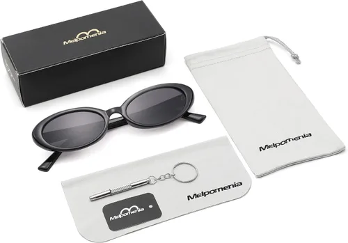 Vista 6 de Melpomenia Lentes de sol ovalados retro para mujeres y hombres, estilo vintage con montura pequeña, estilo de los años 90