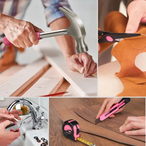 Vista 6 de Flexzion Kit de herramientas manuales de 39 piezas con estuche, kit de herramientas compacto para manitas, propietarios de viviendas, kit