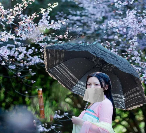 Vista 29 de WENDIN Sombrilla de encaje plegable vintage Paraguas gótico lluvia Anti-UV protección de encaje parasol cúpula Foto Props niñas sombrilla paraguas