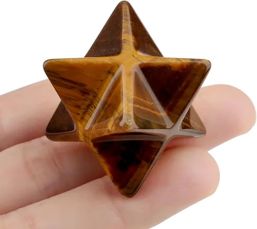 Vista 8 de QINJIEJIE Amatista Merkaba Crystal 1" Natural Healing Stones Meditación Sagrada Generador de Energía Rejilla de Cristal Decoración del Hogar