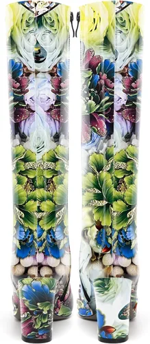 Vista 144 de AMBELIGHT Botas altas hasta la rodilla con cremallera y puntera puntiaguda para mujer, de patente sólida, tacón alto, 3.3 pulgadas