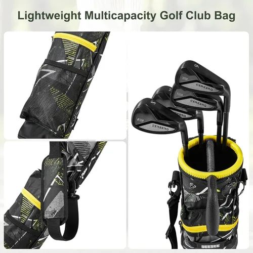 Vista 6 de Golf Stand Bag, 2 Way Dividers Golf Bag, Sunday Golf Bag Lightweight Par 3 Golf Bag, Pitch and Putt Youth Golf Bag with Multiple Storage Pockets for